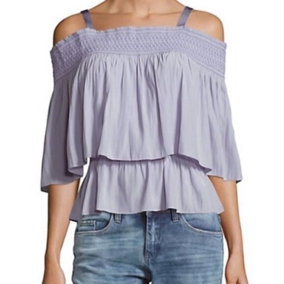 NWT Ramy Brook Shari Blue Layered Top Small - Picture 1 of 12